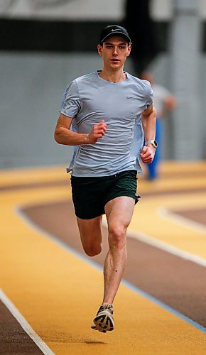 JOHN WOODS / FREE PRESS
U of MB track athlete Dawson Mann trains prior to this week&#x2019;s national championships Tuesday, March 5, 2024 at U of MB. 

Reporter: Josh