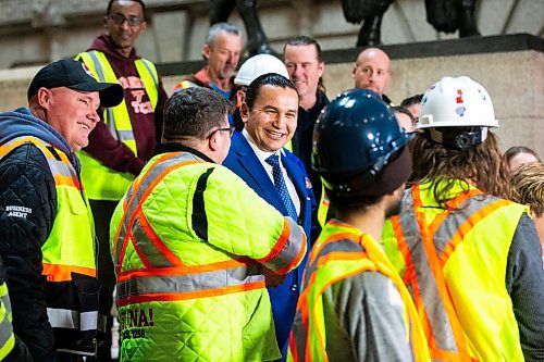 MIKAELA MACKENZIE / FREE PRESS

Premier Wab Kinew greets LiUNA union members at the Manitoba Legislative Building on Wednesday, March 6, 2024. 


For Carol/Danielle story.