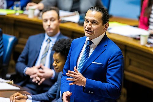 MIKAELA MACKENZIE / FREE PRESS

Premier Wab Kinew speaks during question period at the Manitoba Legislative Building on Wednesday, March 6, 2024. 


For Carol/Danielle story.