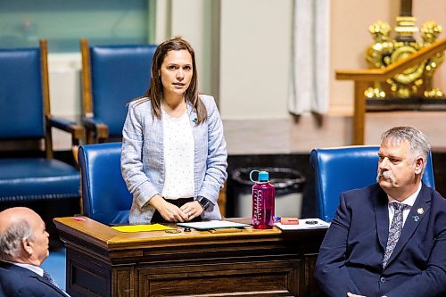 MIKAELA MACKENZIE / FREE PRESS

Liberal MLA Cindy Lamoureux speaks during question period at the Manitoba Legislative Building on Wednesday, March 6, 2024. 


For Carol/Danielle story.