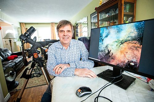 MIKAELA MACKENZIE / FREE PRESS

Richard Konrad, a hobbyist astrophotographer who now uses an online telescope access program to take photos, in his home on Wednesday, March 6, 2024. 


For Dave story.