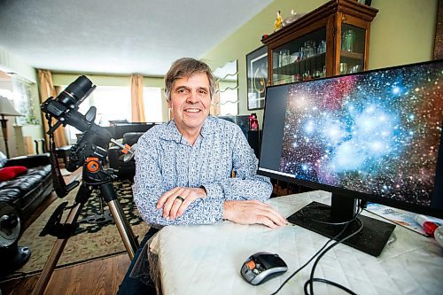 MIKAELA MACKENZIE / FREE PRESS

Richard Konrad, a hobbyist astrophotographer who now uses an online telescope access program to take photos, in his home on Wednesday, March 6, 2024. 


For Dave story.