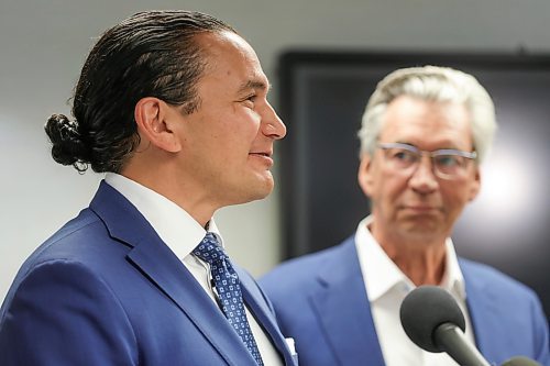 RUTH BONNEVILLE / WINNIPEG FREE PRESS

Local - Wab Doer Presser

Photo of Leader of the Manitoba NDP, Wab Kinew and ormer Premier of Manitoba, Gary Doer, hold press conference Manitoba NDP announcing Gary Doer as Advisor on Canada/US Trade at Inn at the Forks Tuesday. 
&#x2002;&#x2002;&#x2002;&#x2002;&#x2002;&#x2002;&#x2002;&#x2002;&#x2002;&#x2002; 


Sept  11th, 2023

