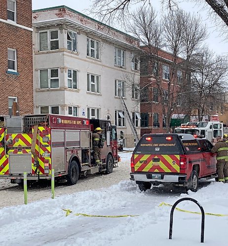 Three people were sent to hospital after a fire on Young Street on Thursday, March 7. (David Fuller / Free Press)

