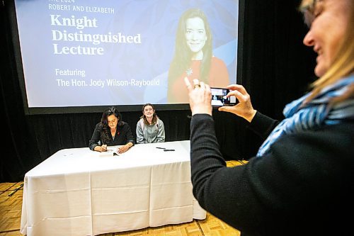 MIKAELA MACKENZIE / FREE PRESS

Maggie Lawall (14) meets Jody Wilson-Raybould, former Minister of Justice and Attorney General of Canada, as she signs books after speaking at the University of Manitoba on Thursday, March 7, 2024.

Standup.
