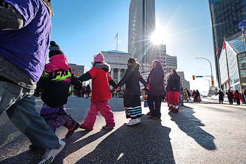 RUTH BONNEVILLE / FREE PRESS

Local Portage and Main Circle Dance 

AMC members and supporters form large circle surrounding the intersection of  Portage &amp; Main to form a Round Dance just prior to their march to the Legislative Building on International Women&#x573; Day. Friday morning.  

The Assembly of Manitoba Chiefs (AMC) host  a public event on March 8th, 2024, at 10:00 AM, ar Portage and Main to commemorate a National #SearchTheLandfill Day on this year&#x573; International Women&#x573; Day. 


March 8th , 2024
 