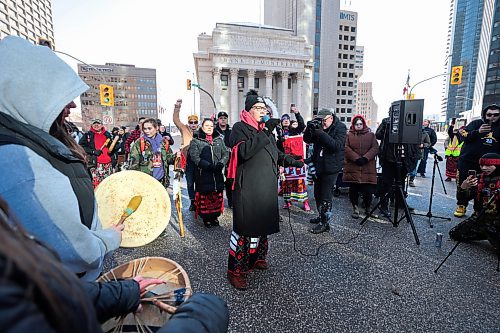 RUTH BONNEVILLE / FREE PRESS

Local Portage and Main Circle Dance 

Grand Chief Cathy Merrick, Assembly of Manitoba Chiefs, speaks to the crowds gathered to protest at Portage and Main Friday. 

AMC members and supporters form large circle surrounding the intersection of  Portage &amp; Main to form a Round Dance just prior to their march to the Legislative Building on International Women&#x573; Day. Friday morning.  

The Assembly of Manitoba Chiefs (AMC) host  a public event on March 8th, 2024, at 10:00 AM, ar Portage and Main to commemorate a National #SearchTheLandfill Day on this year&#x573; International Women&#x573; Day. 


March 8th , 2024
 