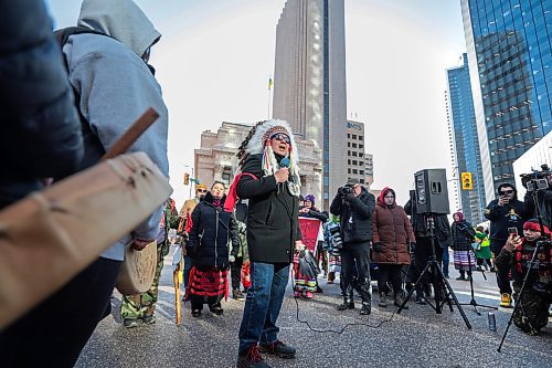 RUTH BONNEVILLE / FREE PRESS

Local Portage and Main Circle Dance 

AMC members and supporters gather at the intersection of  Portage &amp; Main to drum, protest and form a Round Dance just prior to their march to the Legislative Building on International Women&#x573; Day. Friday morning.  

(I believe this is Chief Gordon Bluesky, Brokenhead Ojibway Nation, but needs to be confirmed)

The Assembly of Manitoba Chiefs (AMC) host  a public event on March 8th, 2024, at 10:00 AM, ar Portage and Main to commemorate a National #SearchTheLandfill Day on this year&#x573; International Women&#x573; Day. 


March 8th , 2024
 