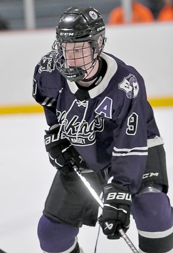 Vincent Massey Vikings assistant captain Nash Stone finished 18th in Westman High School Hockey League scoring with 25 goals and 58 points in 32 games. (Jules Xavier/The Brandon Sun)