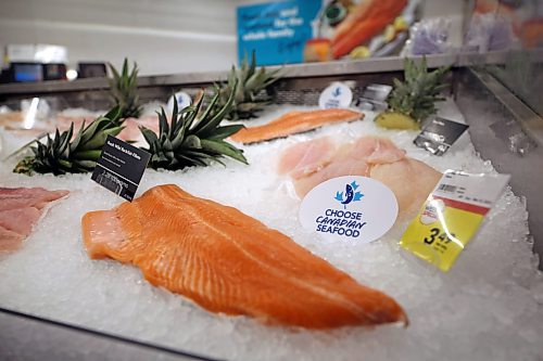 Fresh seafood on display at the newly renovated meat counter at the Sobeys West grocery store in Brandon. (Matt Goerzen/The Brandon Sun)