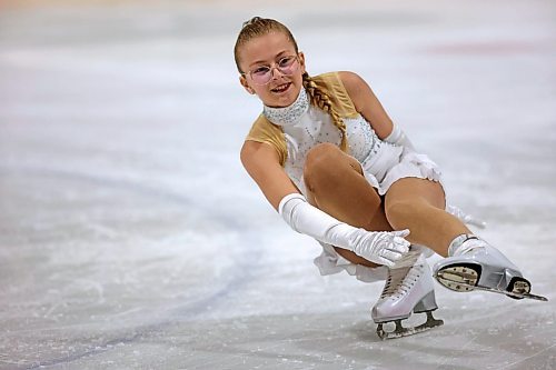 Teagan Guenther glides backwards on a single skate to the Disney song "Everybody Wants To Be A Cat" during her season-ending Skate Brandon performance on Tuesday evening at the Flynn Arena. See more photos on Page A3. (Matt Goerzen/The Brandon Sun)