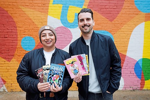 MIKE DEAL / WINNIPEG FREE PRESS
Comrad Comics started in 2019 when friends and former Steinbach classmates Matthew Dyck (right) and Hely Schumann decided to join forces and create the first issue, featuring locally made comics by themselves and one other artist. Five years and six issues later, Comrad has published 30 artists, with their unique, creator-oriented business model more focused on their contributors getting paid than themselves. Dyck and Schumann both hold full-time creative jobs in marketing and graphic design, so for them, Comrad is a volunteer effort.
See Ben Waldman story
240313 - Wednesday, March 13, 2024.