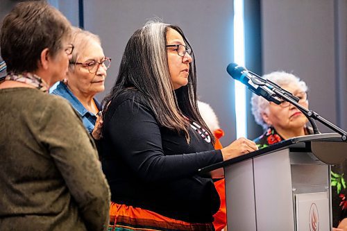 MIKAELA MACKENZIE / FREE PRESS

National Centre for Truth and Reconciliation executive director Stephanie Scott speaks at a funding announcement in Winnipeg on Thursday, March 14, 2024.  

For Malak story.