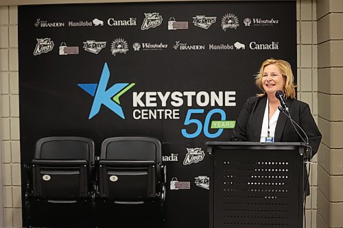 Keystone Centre general manager Connie Lawrence says the cost of the seat-replacement project "slightly exceeded the initial $1.8-million budget.” Photos: Abiola Odutola/The Brandon Sun