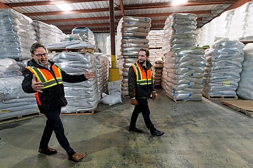 MIKE DEAL / WINNIPEG FREE PRESS
BrettYoung CEO, Erik Dyck (right) and COO, Cory Baseraba (left), show off their facility just south off the South Permiter Highway west of the Brady land fill, including their new $20 million seed cleaning and packaging facility.
See Martin Cash story
240320 - Wednesday, March 20, 2024.