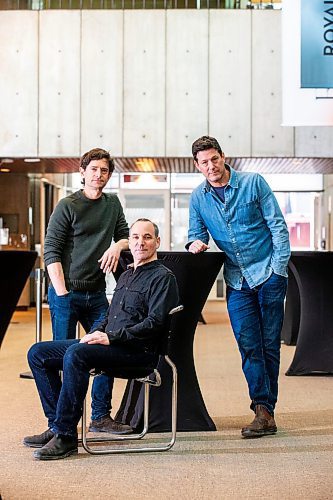 MIKAELA MACKENZIE / FREE PRESS

Lehman Trilogy actors Jordan Pettle (left), Alex Poch Goldin, and Ari Cohen at the RMTC in Winnipeg on Wednesday, March 20, 2024. 

For Ben Waldman story.