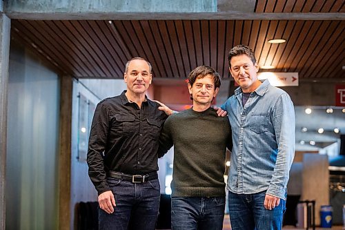 MIKAELA MACKENZIE / FREE PRESS

Lehman Trilogy actors Alex Poch Goldin (left), Jordan Pettle, and Ari Cohen at the RMTC in Winnipeg on Wednesday, March 20, 2024. 

For Ben Waldman story.