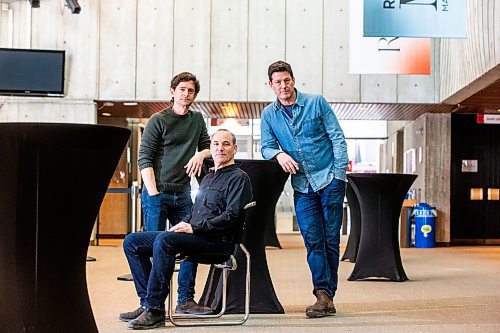 MIKAELA MACKENZIE / FREE PRESS

Lehman Trilogy actors Jordan Pettle (left), Alex Poch Goldin, and Ari Cohen at the RMTC in Winnipeg on Wednesday, March 20, 2024. 

For Ben Waldman story.