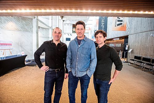 MIKAELA MACKENZIE / FREE PRESS

Lehman Trilogy actors Alex Poch Goldin (left), Ari Cohen and Jordan Pettle at the RMTC in Winnipeg on Wednesday, March 20, 2024. 

For Ben Waldman story.