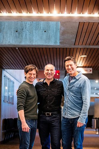 MIKAELA MACKENZIE / FREE PRESS

Lehman Trilogy actors Jordan Pettle (left), Alex Poch Goldin, and Ari Cohen at the RMTC in Winnipeg on Wednesday, March 20, 2024. 

For Ben Waldman story.