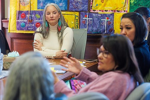 MIKE DEAL / WINNIPEG FREE PRESS
Families Minister Nahanni Fontaine in her office in the Manitoba Legislative Building Thursday morning, with the first gathering of a new Matriarch Circle that will prioritize the protection and well-being of Indigenous women, girls and gender diverse people.
See Carol Sanders story
240321 - Thursday, March 21, 2024.