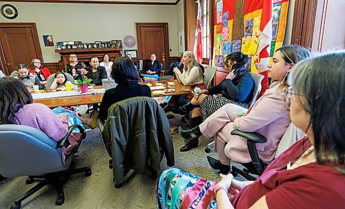 MIKE DEAL / WINNIPEG FREE PRESS
Families Minister Nahanni Fontaine in her office in the Manitoba Legislative Building Thursday morning, with the first gathering of a new Matriarch Circle that will prioritize the protection and well-being of Indigenous women, girls and gender diverse people.
See Carol Sanders story
240321 - Thursday, March 21, 2024.