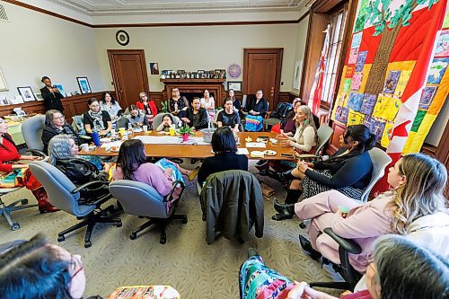 MIKE DEAL / WINNIPEG FREE PRESS
Families Minister Nahanni Fontaine in her office in the Manitoba Legislative Building Thursday morning, with the first gathering of a new Matriarch Circle that will prioritize the protection and well-being of Indigenous women, girls and gender diverse people.
See Carol Sanders story
240321 - Thursday, March 21, 2024.