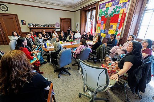 MIKE DEAL / WINNIPEG FREE PRESS
Families Minister Nahanni Fontaine in her office in the Manitoba Legislative Building Thursday morning, with the first gathering of a new Matriarch Circle that will prioritize the protection and well-being of Indigenous women, girls and gender diverse people.
See Carol Sanders story
240321 - Thursday, March 21, 2024.