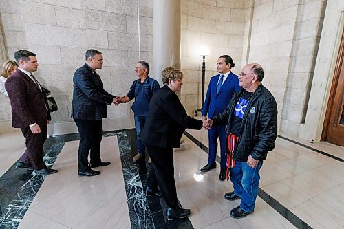 MIKE DEAL / WINNIPEG FREE PRESS
Lisa Naylor Minister of Transportation and Infrastructure, Minister of Consumer Protection and Government Services shakes hands with Edward Ambrose after Premier Wab Kinew offered apologies to him and Richard Beauvais.
Edward Ambrose and Richard Beauvais are invited to sit in the Assembly Chamber while Premier Wab Kinew offers an apology Thursday afternoon in the Manitoba Legislative Building.
Edward Ambrose and Richard Beauvais were born on the same day at the same hospital in Arborg in 1955. The babies were sent home with the wrong families, and the error didn&#x2019;t come to light until more than six decades later via at-home ancestry DNA tests.
240321 - Thursday, March 21, 2024.