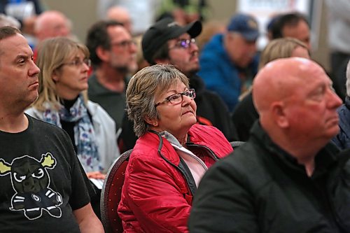 A large crowd attended a "come and go" open house that was schedule to unveil Brandon's draft 30-year city plan at the Keystone Centre on Wednesday. Though there were a few positive comments regarding the plan, most of the individuals who went up to speak at the microphone following the city's presentation, instead questioned of the city's panelists regarding council's decision to greatly increase taxes and the administration's seeming inability to repair city streets and other infrastructure. (Matt Goerzen/The Brandon Sun)