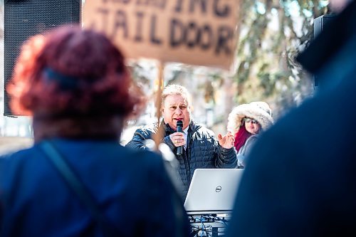 MIKAELA MACKENZIE / FREE PRESS

Mike Vogiatzakis speaks at a rally calling for an end to the &#x4a3;atch and release&#x4e0;of the justice system outside of the Law Courts in Winnipeg on Friday, March 22, 2024. 

For Gabby story.