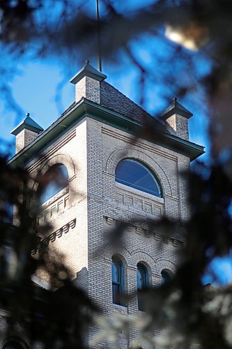 The central tower of Clark Hall at Brandon University on Friday afternoon. (Matt Goerzen/The Brandon Sun)