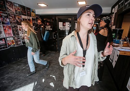 JOHN WOODS / FREE PRESS
Bethany Daman, of the Climate Action Team, speaks to media at Manitoba Climate Action Team’s Earth Month Kick-off Party at the Park Theatre in Winnipeg Sunday, March 24, 2024. 

Reporter: tyler