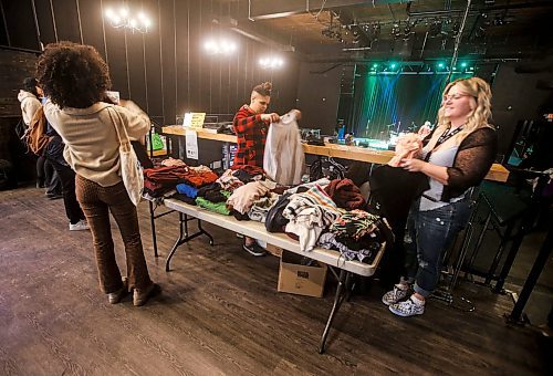 JOHN WOODS / FREE PRESS
Clothes exchange at Manitoba Climate Action Team&#x2019;s Earth Month Kick-off Party at the Park Theatre in Winnipeg Sunday, March 24, 2024. 

Reporter: tyler