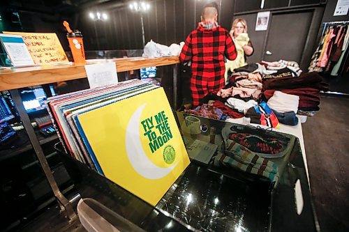 JOHN WOODS / FREE PRESS
Record and clothes exchange at Manitoba Climate Action Team&#x2019;s Earth Month Kick-off Party at the Park Theatre in Winnipeg Sunday, March 24, 2024. 

Reporter: tyler