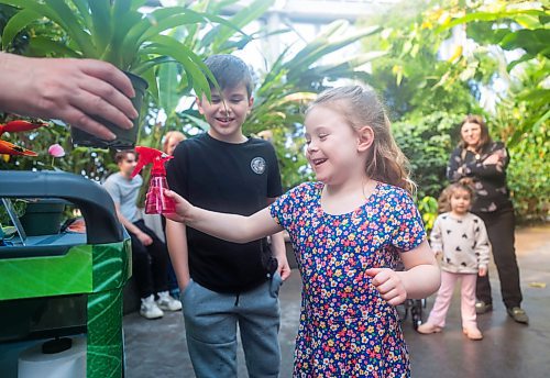 RUTH BONNEVILLE / FREE PRESS

Standup - Spring break at Leaf

Five-year-old Laine Ruminski and her cousin Jacob Cross (10yrs) learn about exotic bromeliads and how they collect water in their cupped leaves while at the Leaf with their family during Spring break Monday. 

List of other activities for kids to enjoy during spring break at the Leaf:

- Scavenger Hunt - test your knowledge and observational skills looking high and low throughout the biomes at the Leaf for tropical fruit and exotic flowers and plants. 

- Gardener Chats with their Horticulture team as they share their stories and passion about the plants in The Leaf,  

- Brasil Moderno, a colourful new display in the Babs Asper Display House inspired by the tropical landscapes of Brazil and the work of renowned Brazilian landscape architect and environmentalist Roberto Burle Marx.

- Story Time &#x420;Settle down for story time with our amazing volunteers in the beautiful Mediterranean Biome.


March 25th,  2024