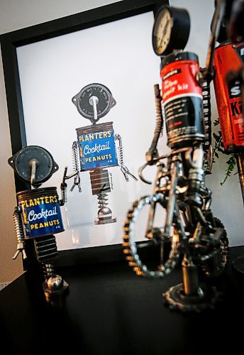 JOHN WOODS / FREE PRESS
Mike Beaudry, owner of Mad Mike Studio68, makes robot sculptures from scrap metal in his backyard workshop in West St Paul Monday, March 25, 2024. 

Reporter: Dave