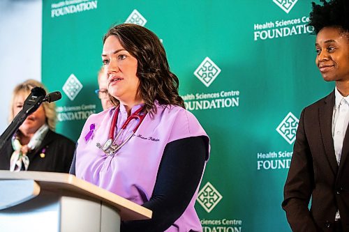 MIKAELA MACKENZIE / FREE PRESS

HSC chief medical officer Dr. Manon Pelletier speaks at the announcement of a new adult epilepsy monitoring unit at the Health Sciences Centre on Tuesday, March 26, 2024. 

For Katie story.