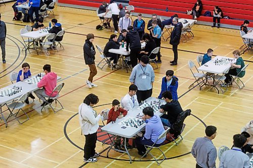 MIKE DEAL / WINNIPEG FREE PRESS
Around one hundred students from across Manitoba competing in the 2024 Manitoba High School Chess Championship at &#xc9;cole Secondaire Sisler High School Tuesday afternoon. 
240326 - Tuesday, March 26, 2024.