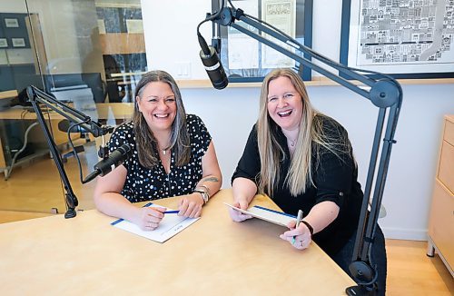 Ruth Bonneville / Free Press

ENT - Jen podcast

Photo of Paige Lloyd (right) and Rebecca Hadfield &#x2014; aka Peej and Roy &#x2014; hosts of a Winnipeg-focused podcast called Made From What's Left, at Paige's office which is where they record it.  

Story on their podcast.   

Story by Jen Zoratti

March 25th, 2024
