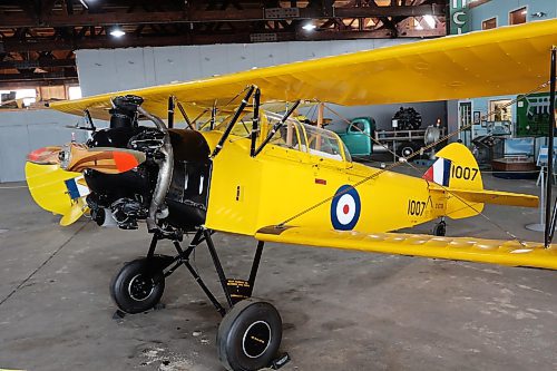 A 1940 Fleet Finch biplane that was used to train pilots in the beginning of WW ll is on display at the Commonwealth Air Training Plan Museum (CATPM) in Brandon on Tuesday. (Michele McDougall/The Brandon Sun)    