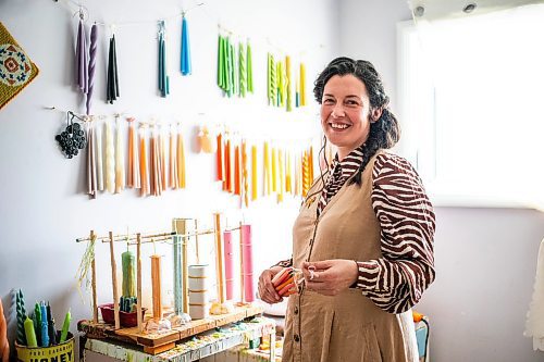 MIKAELA MACKENZIE / FREE PRESS

Lynsey Sable, who uses locally sourced beeswax and natural dyes to create unique candles, in her studio in La Broquerie on Monday, March 25, 2024. 

For AV story.