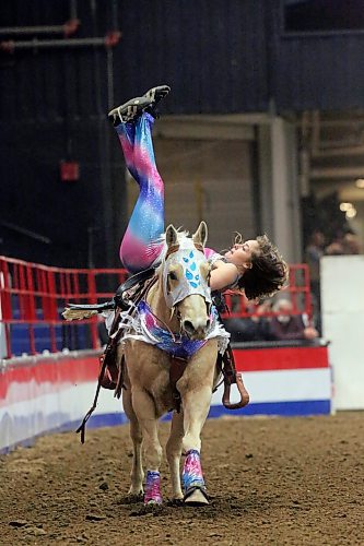 A member fo the Truco Trick Riders performs during the Royal Manitoba Winter Fair evening show on Tuesday. (Matt Goerzen/The Brandon Sun)