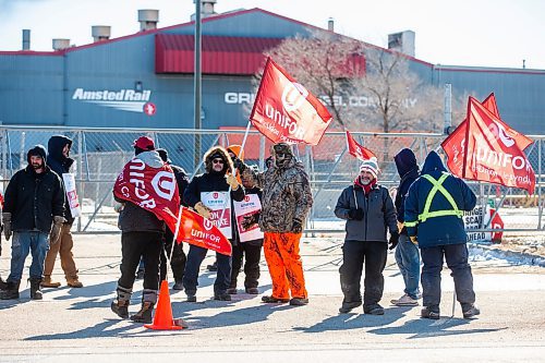 MIKAELA MACKENZIE / FREE PRESS

The picket line at Griffin Wheel on Thursday, March 28, 2024. Workers at this train wheel manufacturing plant are on strike over proposed reduction to pension and a brutal six-day, forced over-time work schedule.

For Martin Cash story.