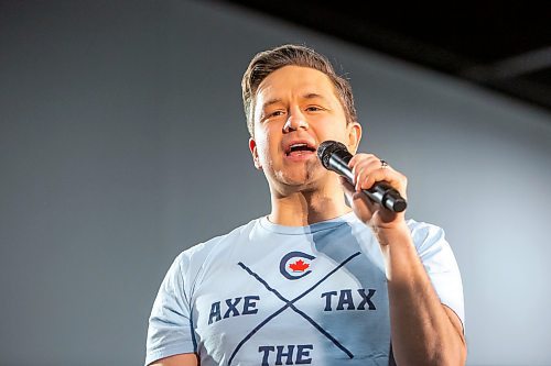 BROOK JONES / FREE PRESS
Conservative Party of Canada Leader Pierre Poilievre talks to supporters during his 'Spike the Hike - Axe the Tax' rally at the RBC Convention Centre in Winnipeg, Man., Thursday, March 28, 2024.