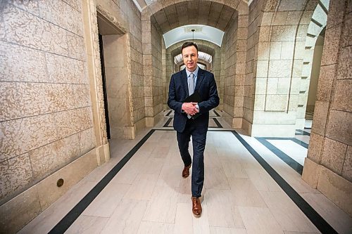 MIKAELA MACKENZIE / FREE PRESS

New Finance minister Adrien Sala in the halls at the Manitoba Legislative Building on Thursday, March 28, 2024. 

For Dan Lett story.