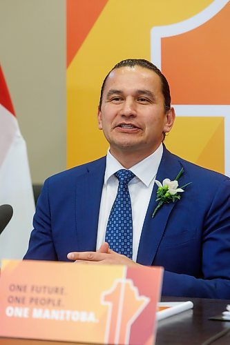 MIKE DEAL / WINNIPEG FREE PRESS
Premier Wab Kinew and Finance Minister Adrien Sala announce their first budget, Tuesday afternoon in the media lockup, which they say will deliver on their commitments to rebuild health care and lower costs for families.
240402 - Tuesday, April 02, 2024.