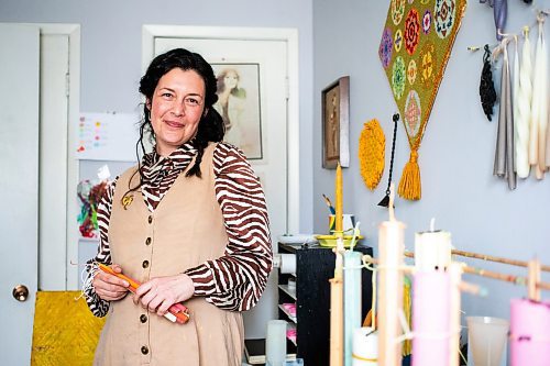 MIKAELA MACKENZIE / FREE PRESS

Lynsey Sable, who uses locally sourced beeswax and natural dyes to create unique candles, in her studio in La Broquerie on Monday, March 25, 2024. 

For AV story.