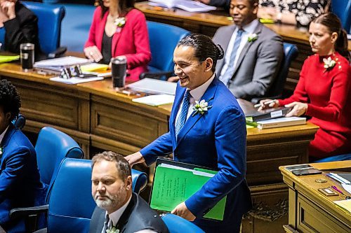 MIKAELA MACKENZIE / FREE PRESS

Premier Wab Kinew walks into the chamber on budget day at the Manitoba Legislative Building on Tuesday, April 2, 2024. 

For budget story.