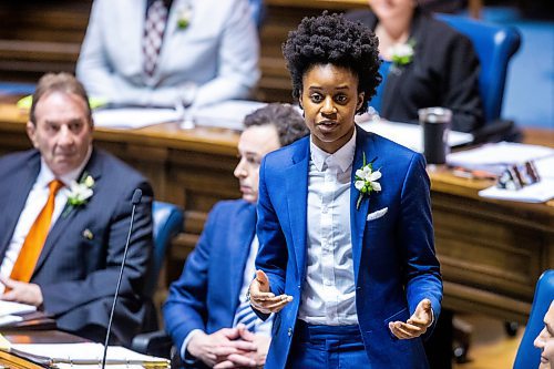 MIKAELA MACKENZIE / FREE PRESS

Health minister Uzoma Asagwara speaks in the chamber on budget day at the Manitoba Legislative Building on Tuesday, April 2, 2024. 

For budget story.